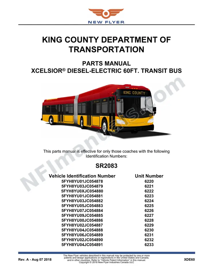 SR2083 Parts Manual, King County Department of Transportation first-page preview