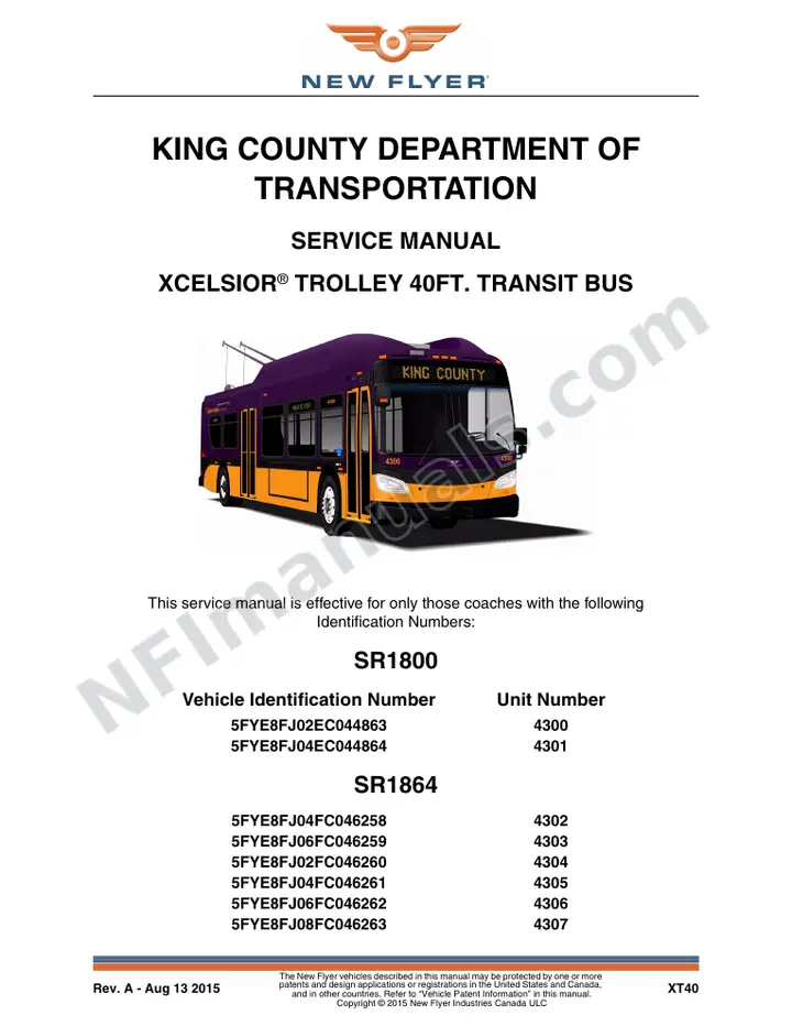 SR1800_1864 Service Manual, King Country Department of Transportation first-page preview