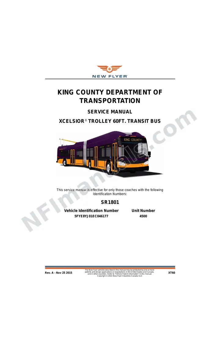 SR1801 Service Manual, King County Department of Transportation first-page preview