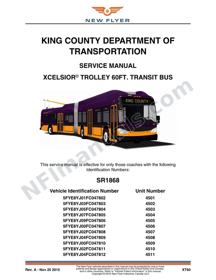 SR1868 Service Manual, King County Department of Transportation first-page preview