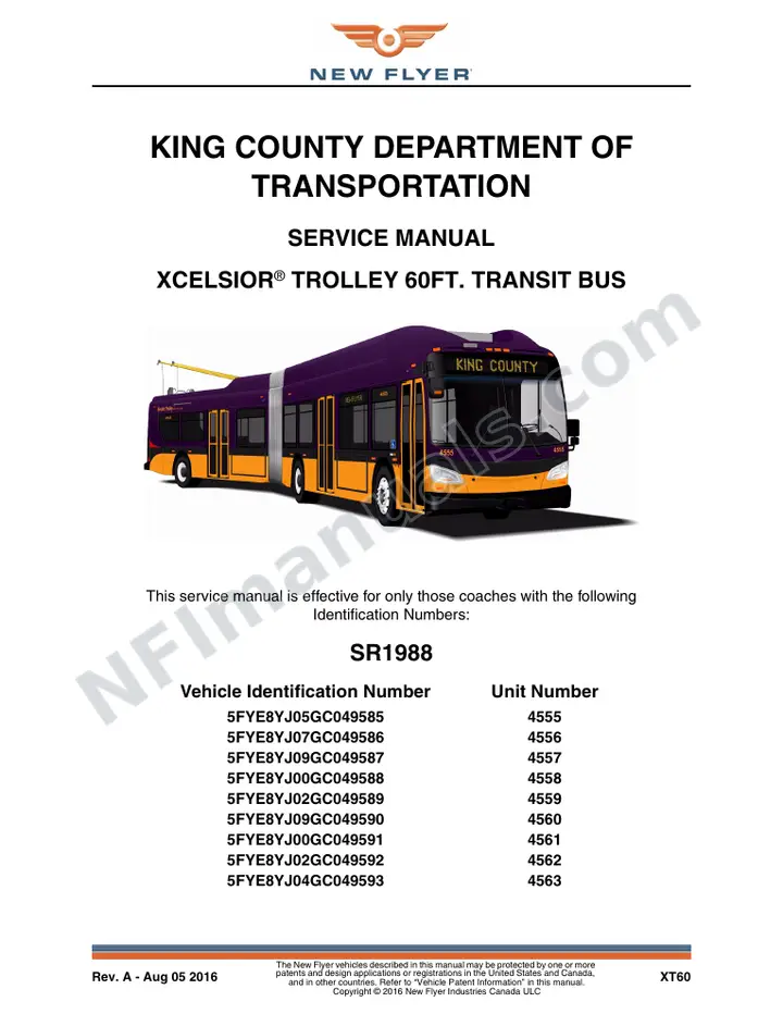SR1988 Service Manual, King County Department of Transportation first-page preview
