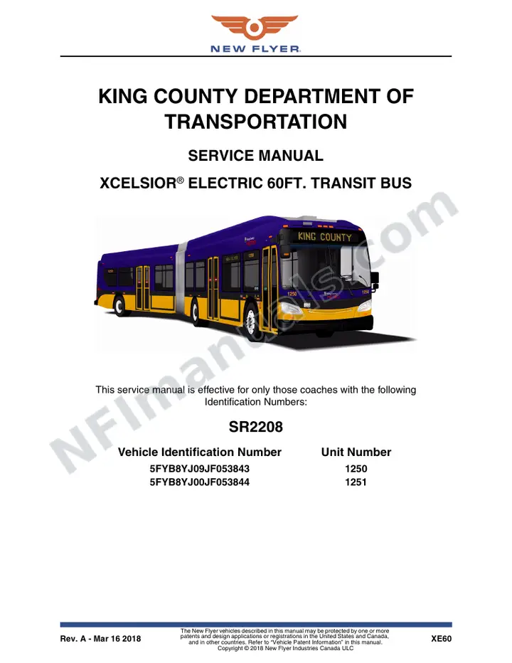 SR2208 Service Manual, King County Department of Transportation first-page preview