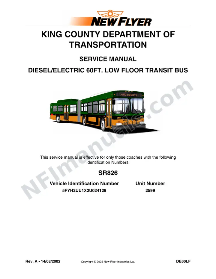 SR826 Service Manual, King County Department of Transportation first-page preview