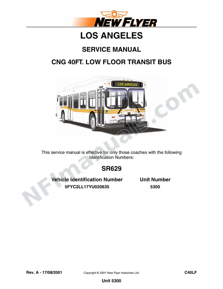 Unit 5300 Service Manual, Los Angeles (SR629) first-page preview