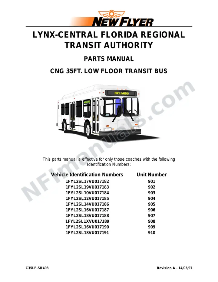 SR408 Parts Manual, Lynx first-page preview