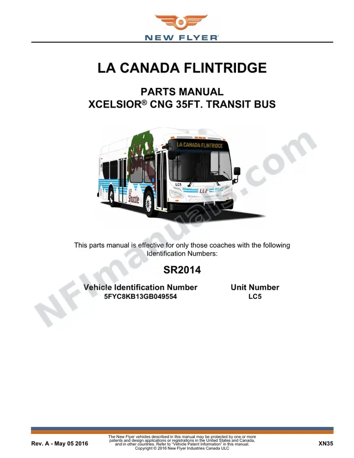 SR2014 Parts Manual, La Canada Flintridge first-page preview