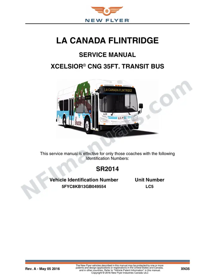 SR2014 Service Manual, La Canada Flintridge first-page preview