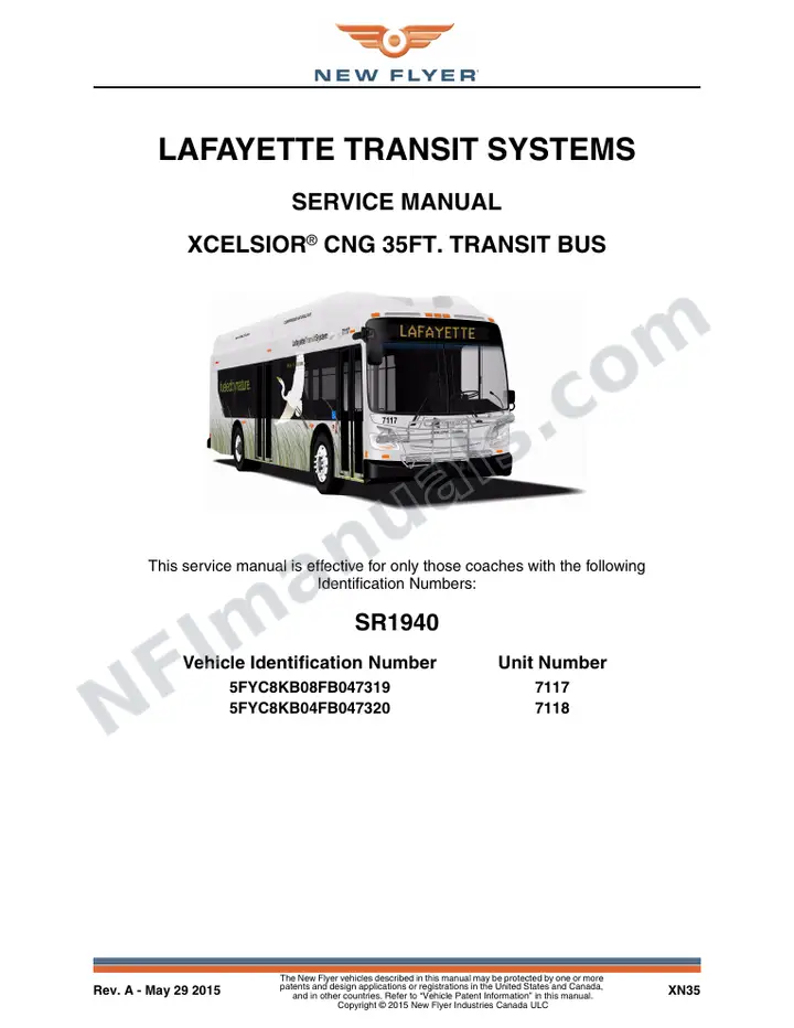 SR1940 Service Manual, Lafayette Transit Systems first-page preview