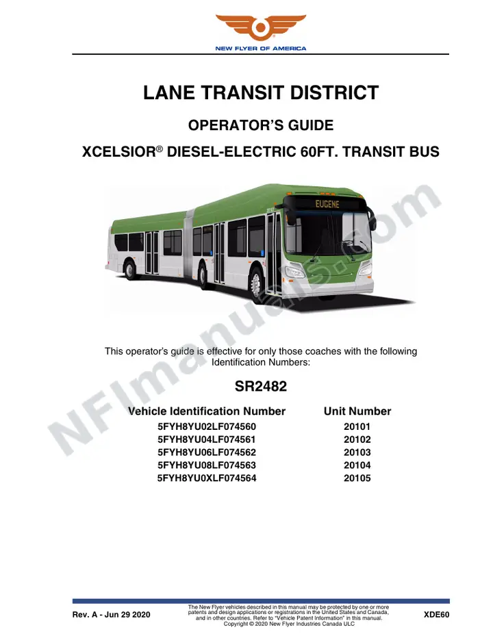 SR2482 Operator's Guide, Lane Transit District first-page preview
