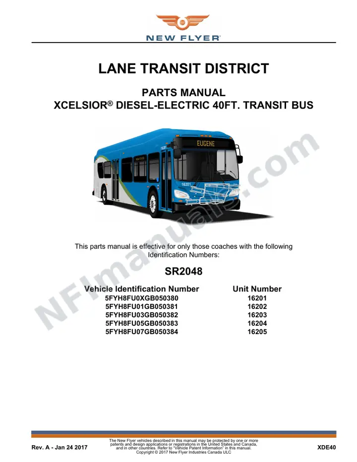 SR2048 Parts Manual, Lane Transit District first-page preview