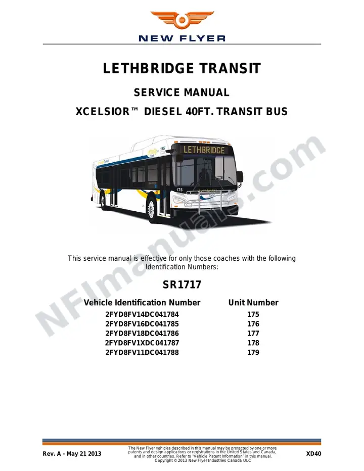 SR1717 Service Manual, Lethbridge Transit first-page preview