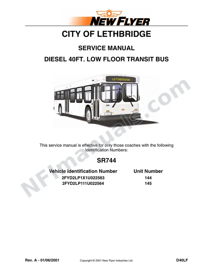 SR744 Service Manual, City of Lethbridge first-page preview