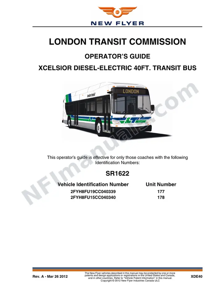 SR1622 Operator's Guide, London Transit Commission first-page preview