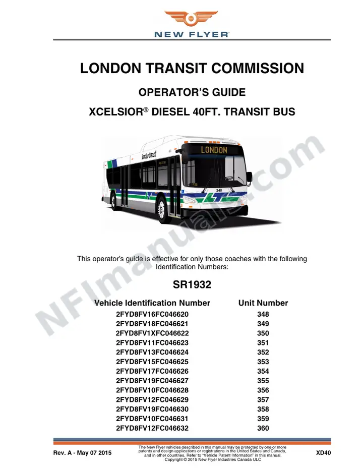 SR1932 Operator's Guide, London Transit Commission first-page preview