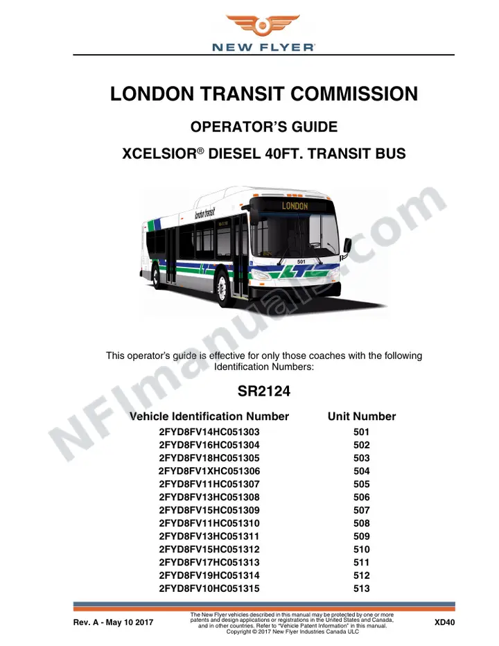 SR2124 Operator's Guide, London Transit Commission first-page preview