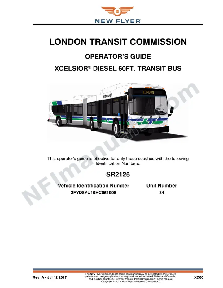 SR2125 Operator's Guide, London Transit Commission first-page preview