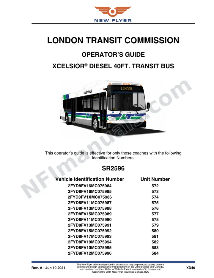SR2596 Operator's Guide, London Transit Commission first-page preview