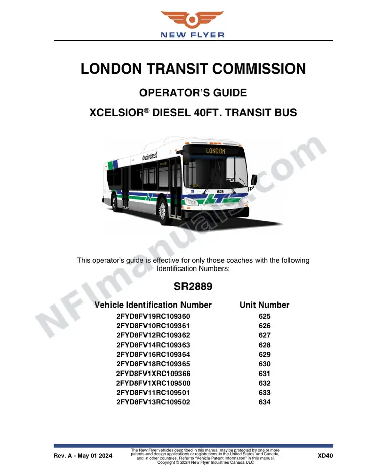 SR2889 Operator's Guide, London Transit Commission first-page preview