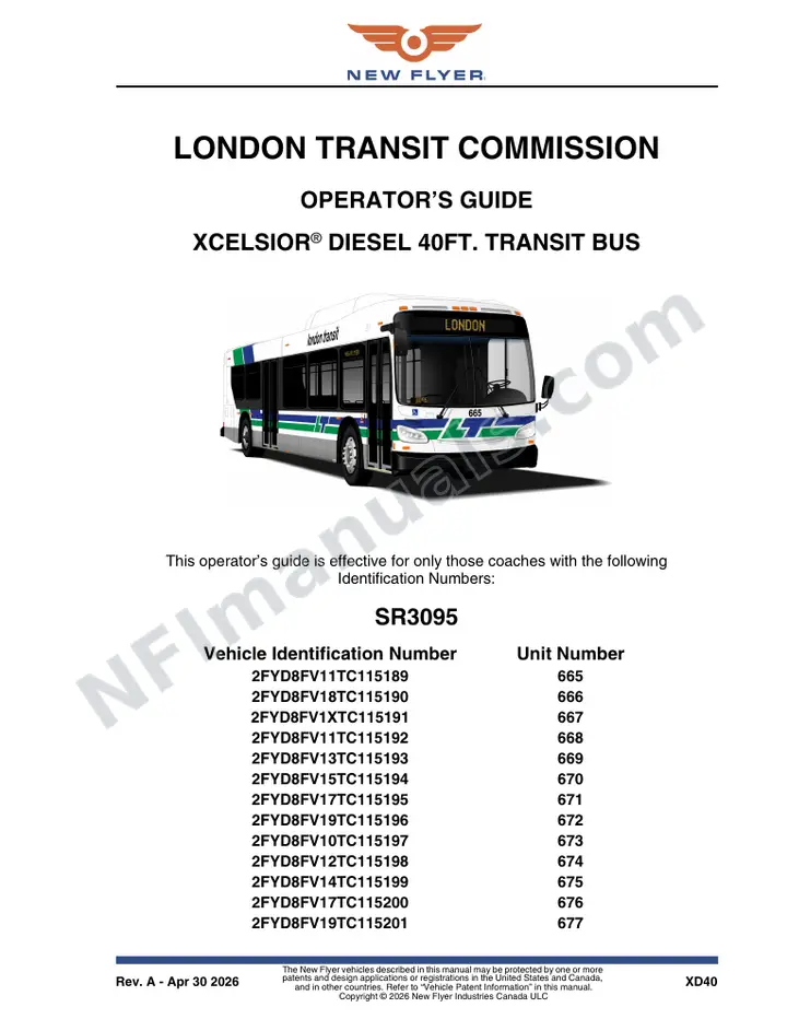 SR3095 Operator's Guide, London Transit Commission first-page preview