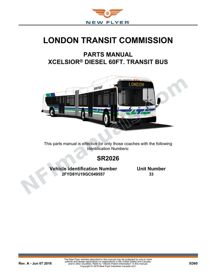 SR2026 Parts Manual, London Transit Commission first-page preview