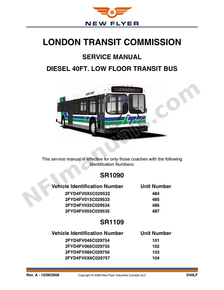 SR1090_1109 Service Manual, London Transit Commission first-page preview
