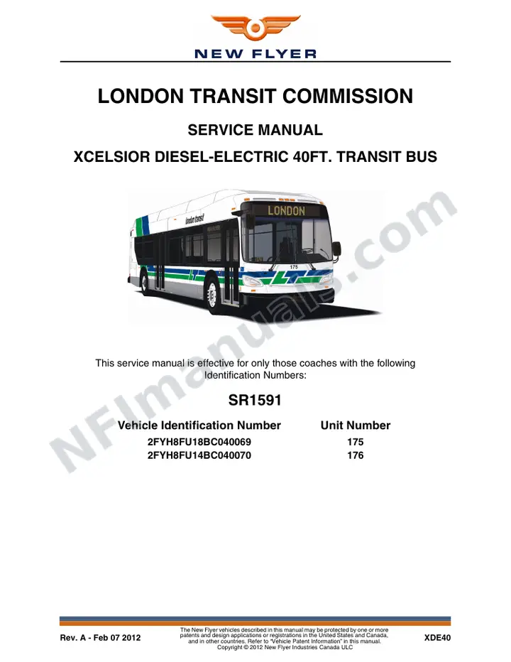 SR1591 Service Manual, London Transit Commission first-page preview