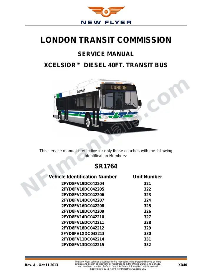 SR1764 Service Manual, London Transit Commission first-page preview