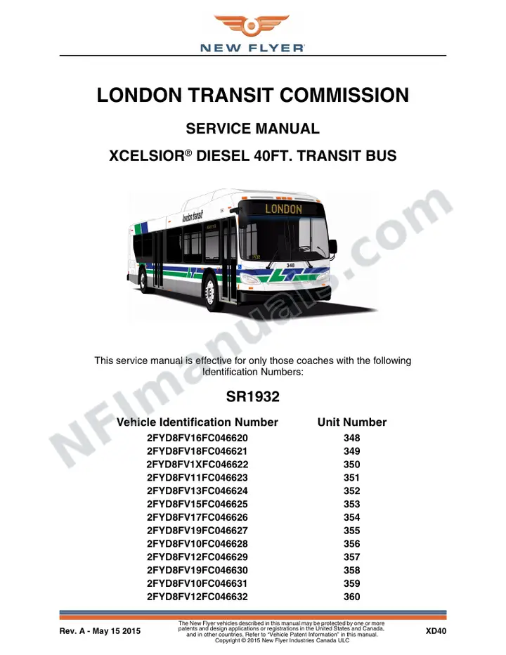 SR1932 Service Manual, London Transit Commission first-page preview