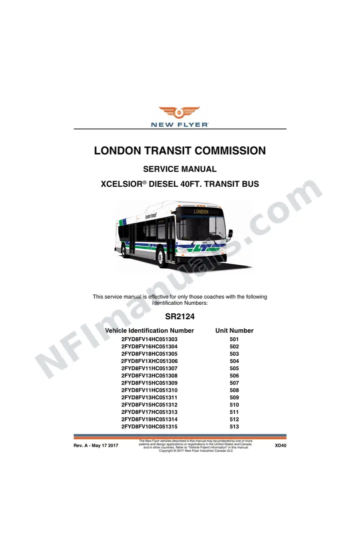 SR2124 Service Manual, London Transit Commission first-page preview