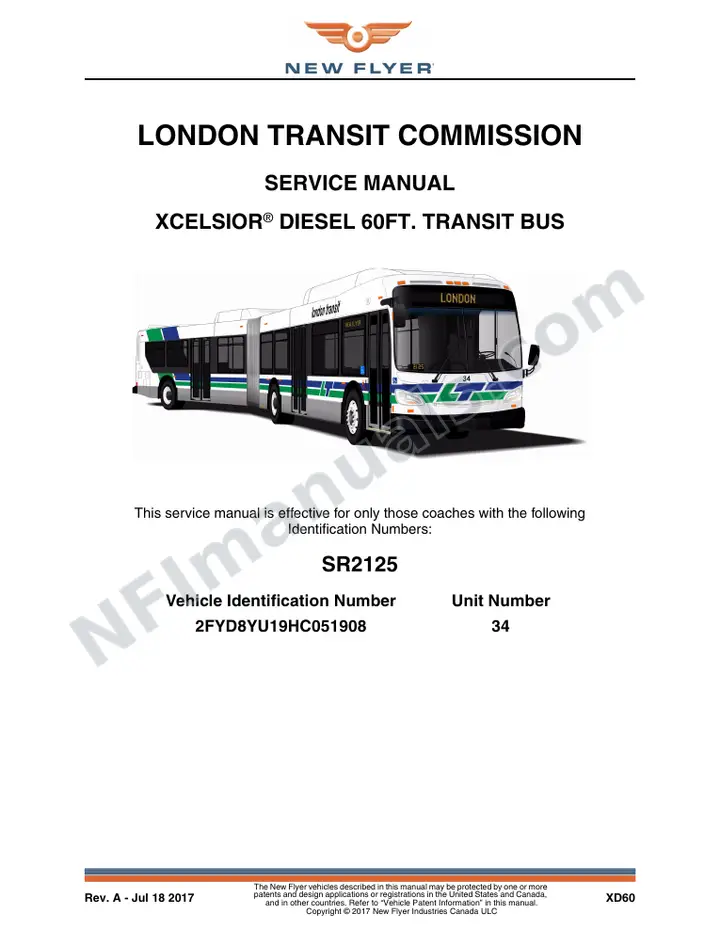 SR2125 Service Manual, London Transit Commission first-page preview