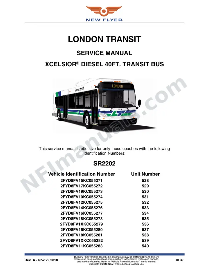 SR2202 Service Manual, London Transit first-page preview