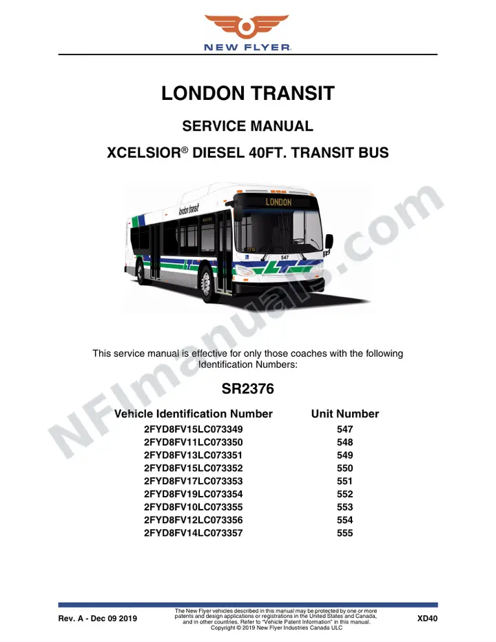 SR2376 Service Manual, London Transit first-page preview
