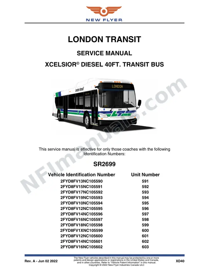 SR2699 Service Manual, London Transit first-page preview