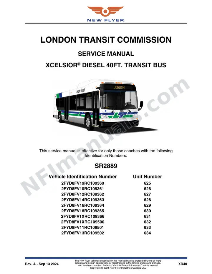 SR2889 Service Manual, London Transit Commission first-page preview