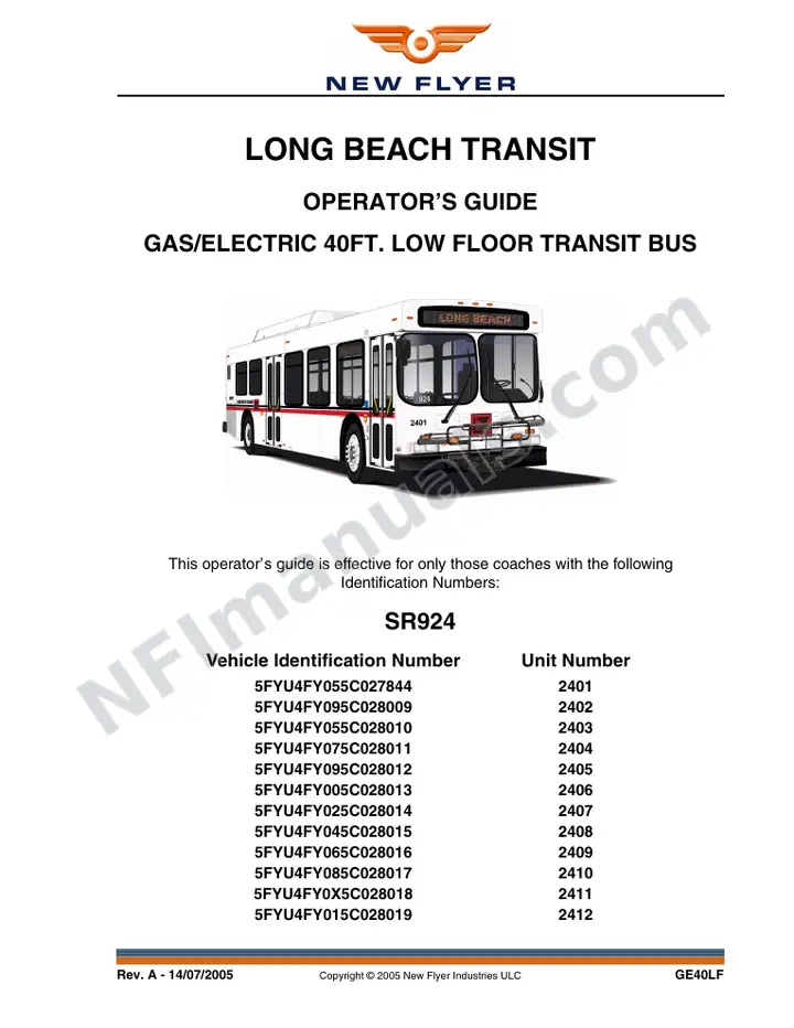 SR924 Operator's Guide, Long Beach Transit first-page preview