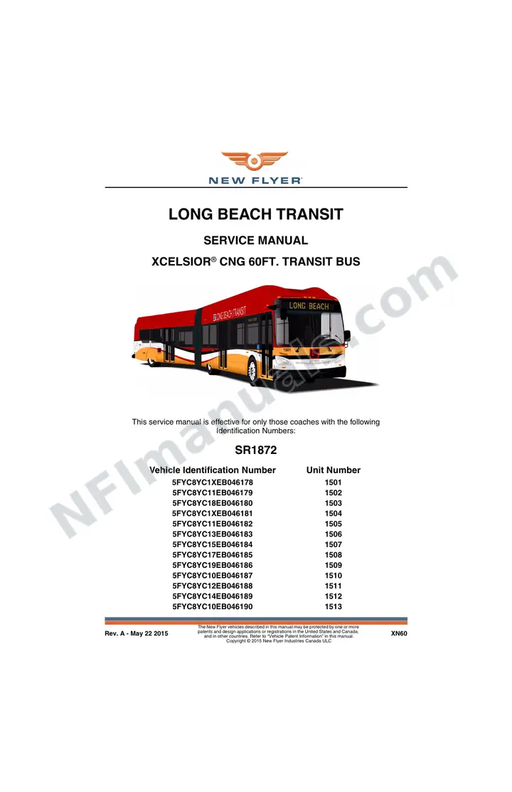 SR1872 Service Manual, Long Beach Transit first-page preview