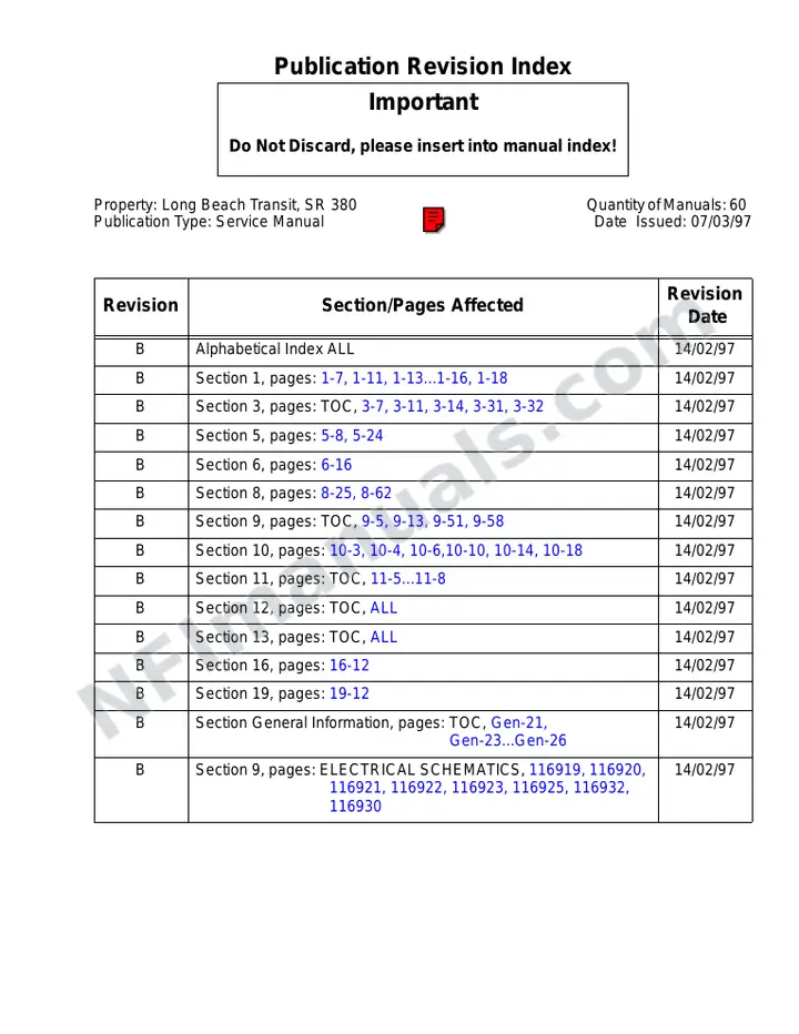 SR380 Service Manual, Long Beach Transit first-page preview