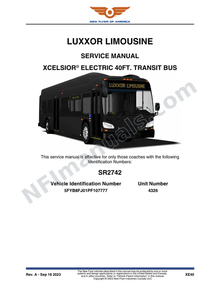 SR2742 Service Manual, Luxxor Limousine first-page preview