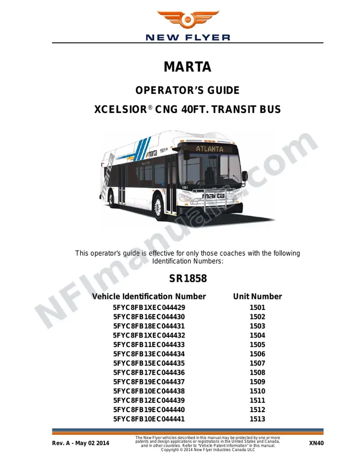 SR1858 Operator's Guide, MARTA first-page preview