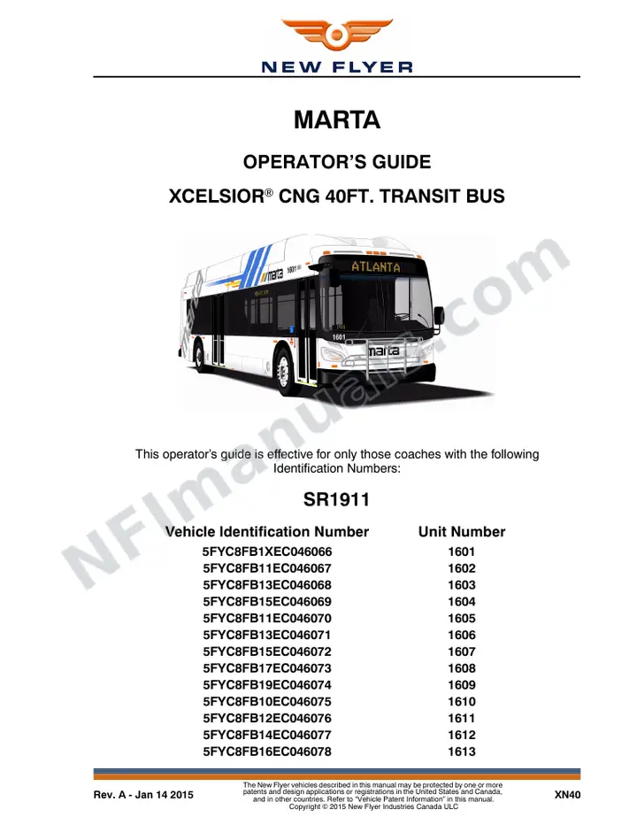 SR1911 Operator's Guide, MARTA first-page preview