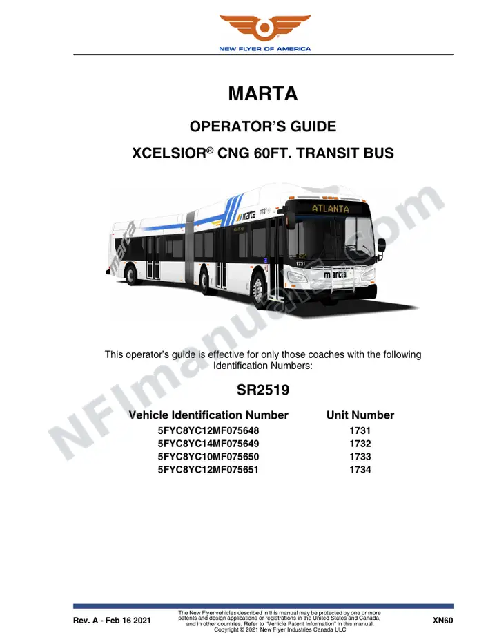 SR2519 Operator's Guide, MARTA first-page preview