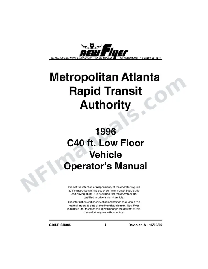 SR385 Operator's Guide, MARTA first-page preview