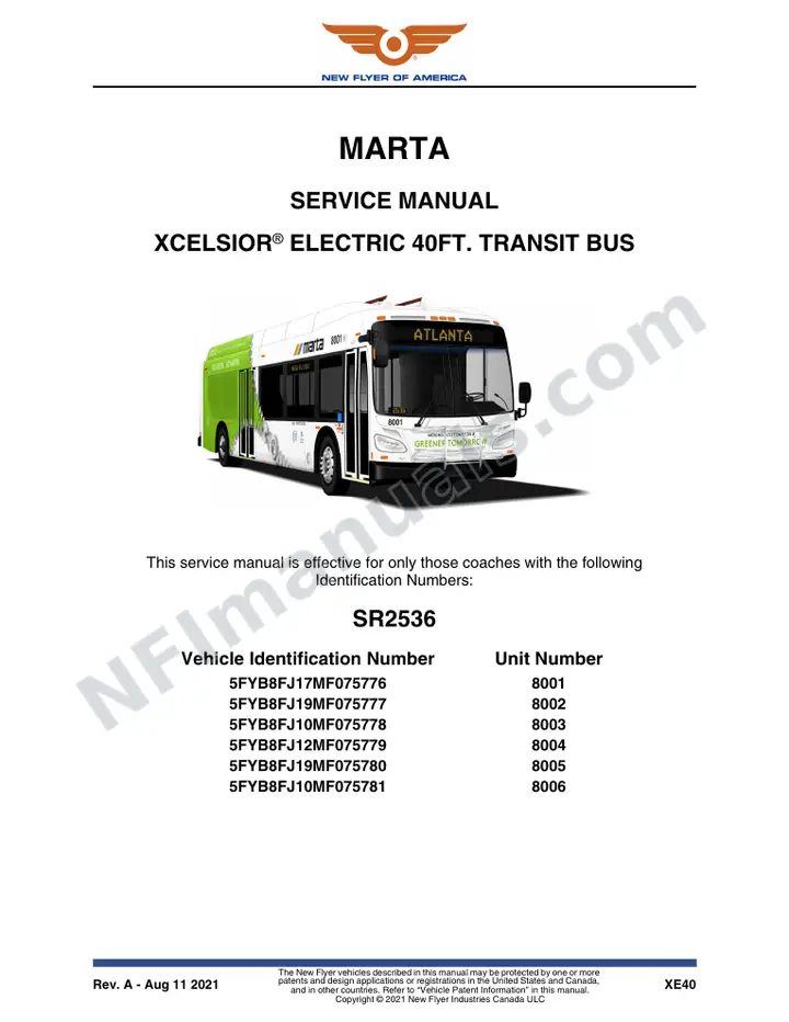 SR2536 Service Manual, MARTA first-page preview