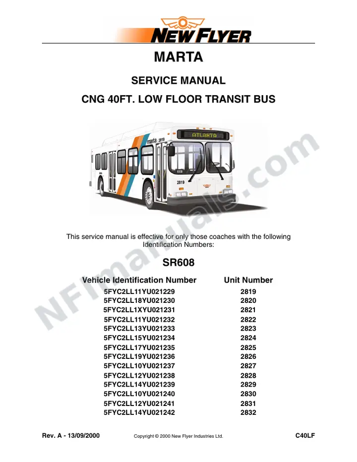SR608 Service Manual, MARTA first-page preview