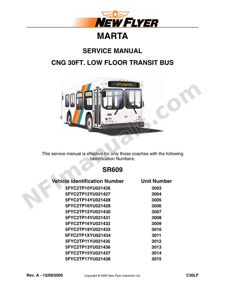 SR609 Service Manual, MARTA first-page preview