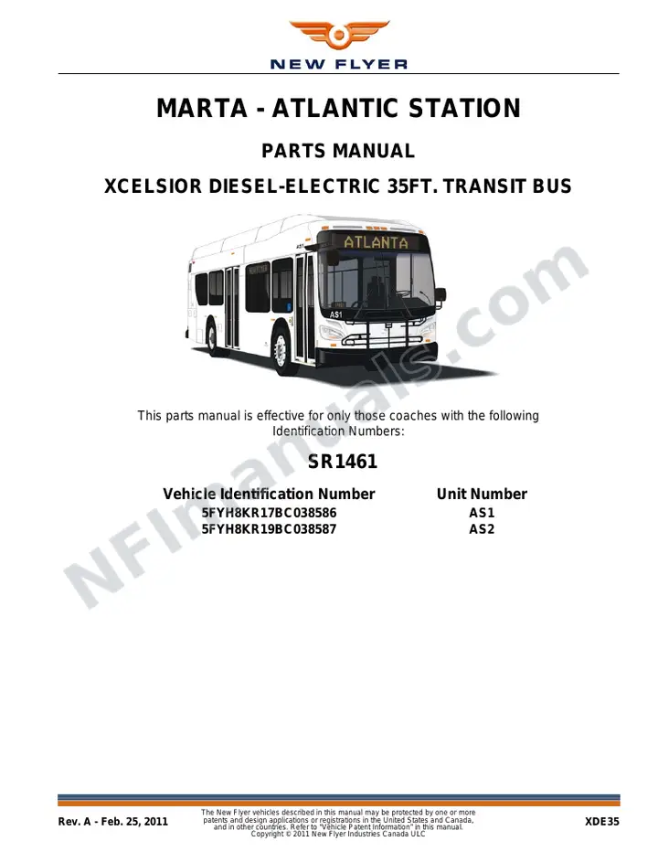 SR1461 Parts Manual, MARTA - Atlantic Station first-page preview
