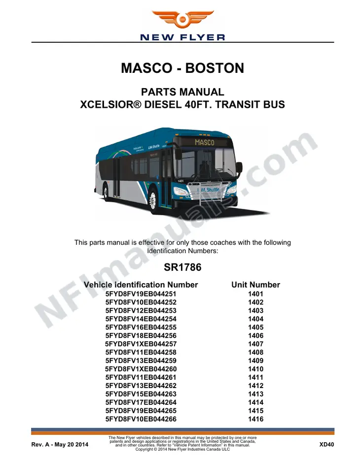 SR1786 Parts Manual, MASCO - Boston first-page preview