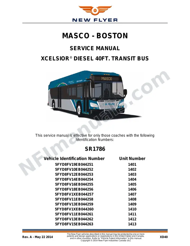 SR1786 Service Manual, MASCO- Boston first-page preview