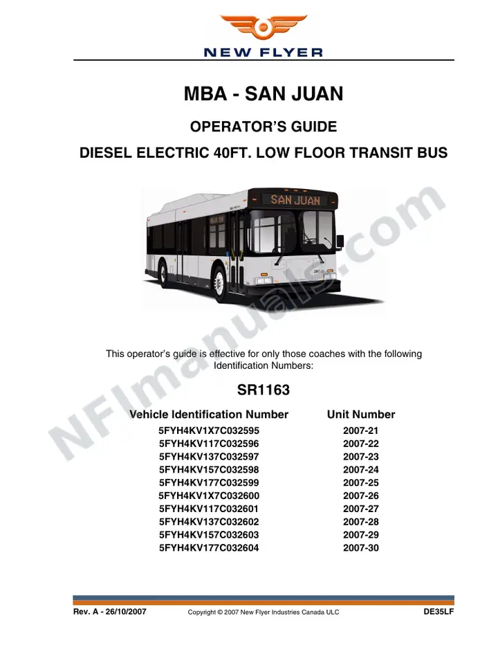 SR1163 Operator's Guide, MBA - San Juan first-page preview