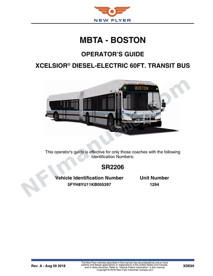SR2206 Operator's Guide, MBTA - Boston first-page preview